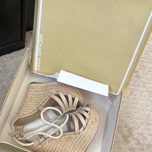 Michael Kors Women's Tan Wedge Sandals